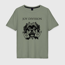 Футболка оверсайз мужская Joy Division - rock dog, цвет: авокадо