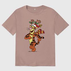 Футболка оверсайз мужская Winnie the pooh - tigger, цвет: пыльно-розовый