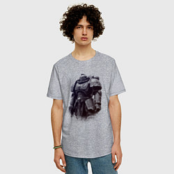 Футболка оверсайз мужская Космодесантник после битвы, цвет: меланж — фото 2