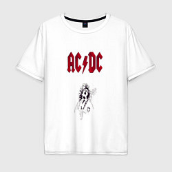 Футболка оверсайз мужская AcDc - roook фильтр amaro, цвет: белый