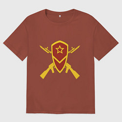 Мужская футболка оверсайз Мотострелковые войска: эмблема со щитом