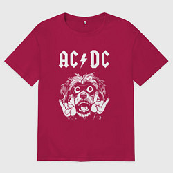 Мужская футболка оверсайз AC DC rock dog