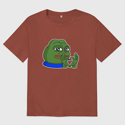 Мужская футболка оверсайз Пепе делает сердечко