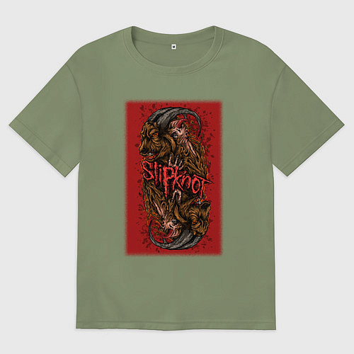 Мужская футболка оверсайз Слипкнот кровавый / Авокадо – фото 1