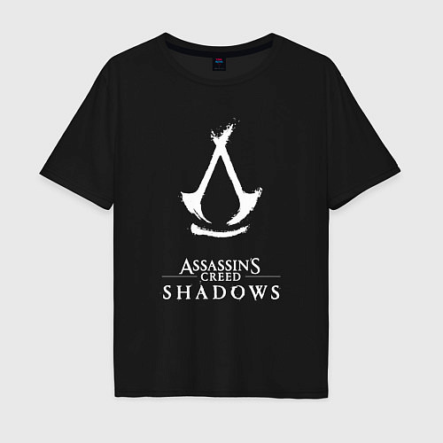 Мужская футболка оверсайз Assassins creed - shadows white / Черный – фото 1