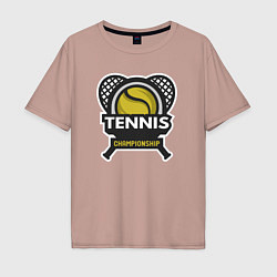Футболка оверсайз мужская Tennis championship, цвет: пыльно-розовый