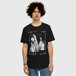 Футболка оверсайз мужская Lisa Blackpink, цвет: черный — фото 2