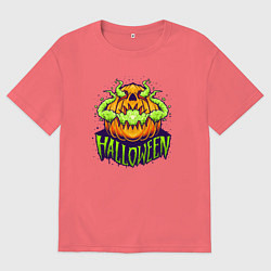 Мужская футболка оверсайз Halloween pumpkin