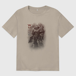 Футболка оверсайз мужская Мощный космодесантник, цвет: миндальный