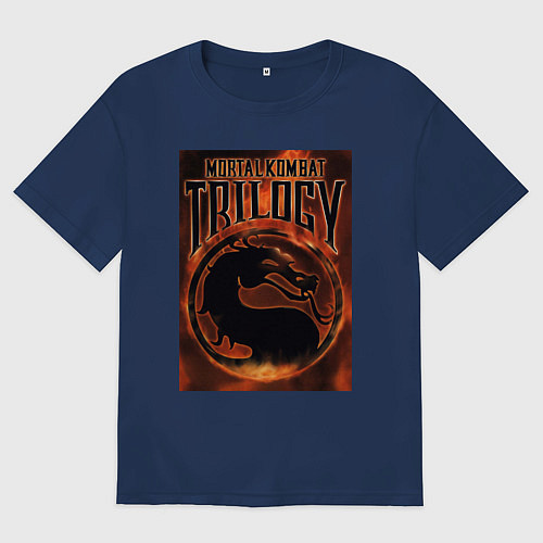 Мужская футболка оверсайз Mortal kombat trilogy / Тёмно-синий – фото 1