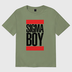 Футболка оверсайз мужская Sigma boy, цвет: авокадо