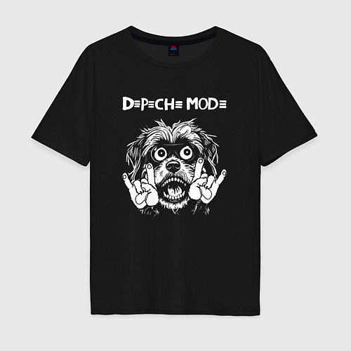 Мужская футболка оверсайз Depeche Mode rock dog / Черный – фото 1