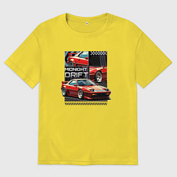 Мужская футболка оверсайз Спортивная машина по кусочкам и целиком