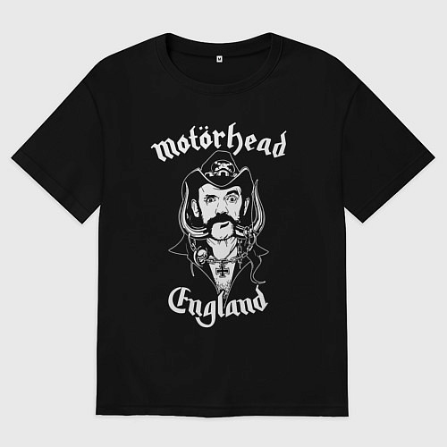 Мужская футболка оверсайз Motorhead - Лемми / Черный – фото 1