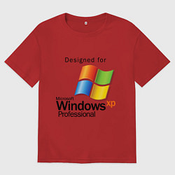 Футболка оверсайз мужская Предназначен для windows xp, цвет: красный