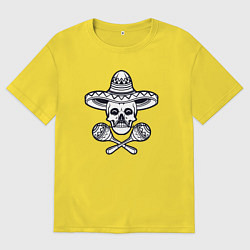 Мужская футболка оверсайз Мексиканский череп