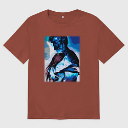 Футболка оверсайз мужская Ты мой космос, цвет: кирпичный