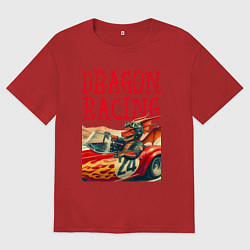 Мужская футболка оверсайз Dragon cool racer - ai art