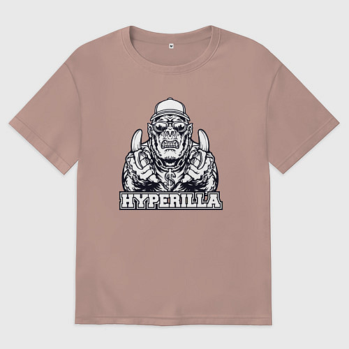 Мужская футболка оверсайз Хайперилла / Пыльно-розовый – фото 1