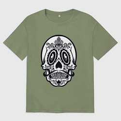 Мужская футболка оверсайз Skull Mexico