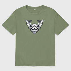 Мужская футболка оверсайз Bat skull