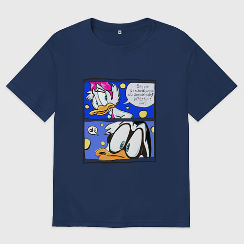 Мужская футболка оверсайз Понка и Дональд / Тёмно-синий – фото 1
