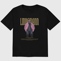 Мужская футболка оверсайз Линдеманн в розовой шубе