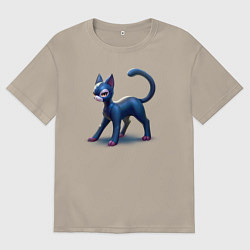 Футболка оверсайз мужская Кошечка, цвет: миндальный