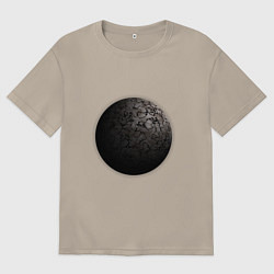 Мужская футболка оверсайз Планета арт с разломами