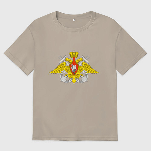Мужская футболка оверсайз Военно-морской флот: орёл / Миндальный – фото 1