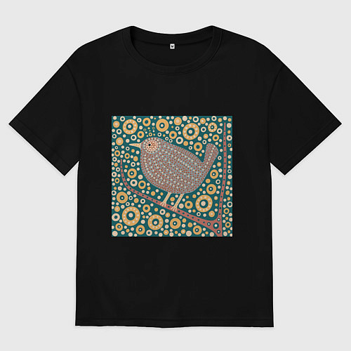 Мужская футболка оверсайз Крапивник / Черный – фото 1