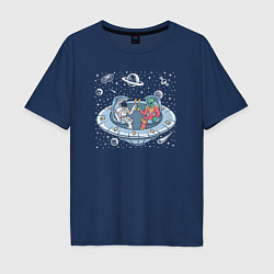 Футболка оверсайз мужская Space party, цвет: тёмно-синий