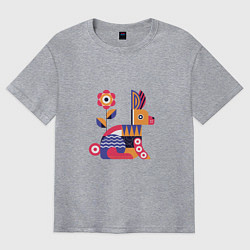 Мужская футболка оверсайз Абстрактный заяц