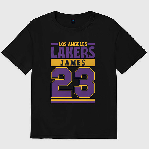 Мужская футболка оверсайз Lakers - James 23 / Черный – фото 1