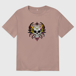 Мужская футболка оверсайз Decorative skull