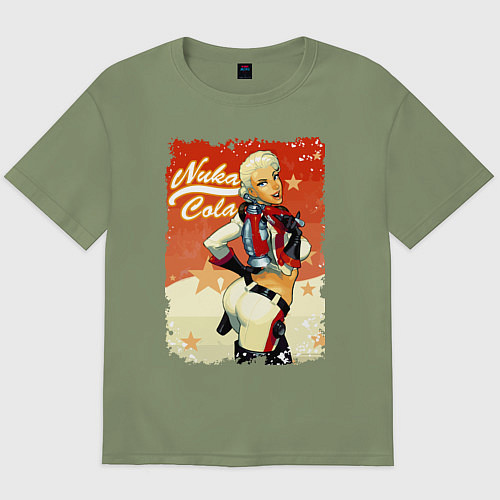 Мужская футболка оверсайз Fallout - nuka cola playbill / Авокадо – фото 1