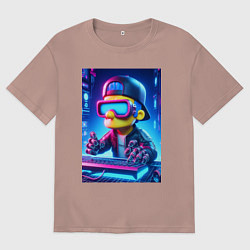 Мужская футболка оверсайз Барт Симпсон - киберпанк