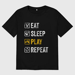 Мужская футболка оверсайз Eat - sleep - play - repeat