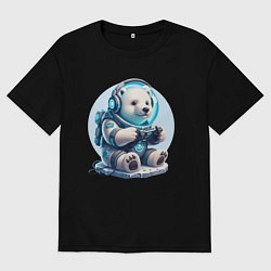 Мужская футболка оверсайз Белый медвежонок - киберспорт