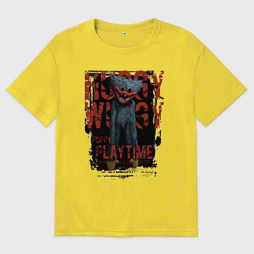 Мужская футболка оверсайз Хагги Вагги из Poppy Playtime / Желтый – фото 1
