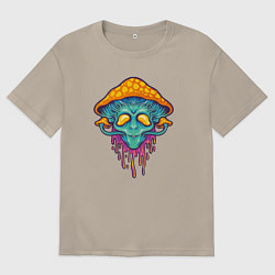 Мужская футболка оверсайз Грибной пришелец