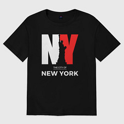 Футболка оверсайз мужская The city of New York, цвет: черный