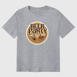 Мужская футболка оверсайз Пивная вечеринка