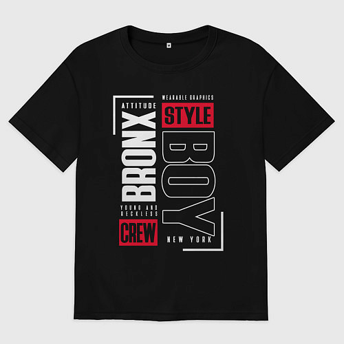 Мужская футболка оверсайз Bronx style / Черный – фото 1