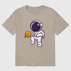 Футболка оверсайз мужская Saturn football, цвет: миндальный