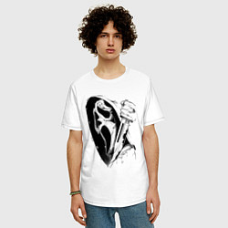 Футболка оверсайз мужская Крик - Гоуст фейс, цвет: белый — фото 2