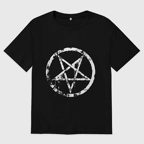 Мужская футболка оверсайз Star pentagram / Черный – фото 1
