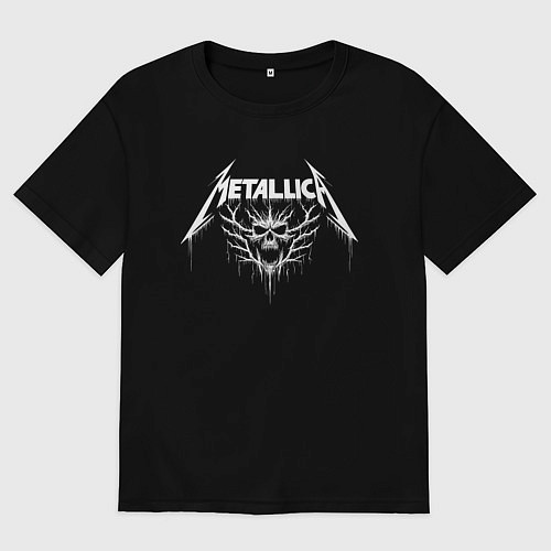 Мужская футболка оверсайз Metallica - crazy skull / Черный – фото 1