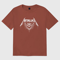 Футболка оверсайз мужская Metallica - crazy skull, цвет: кирпичный