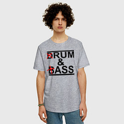 Футболка оверсайз мужская Drum and bass color, цвет: меланж — фото 2